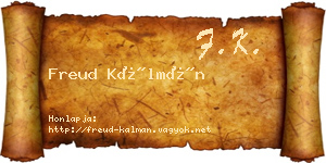 Freud Kálmán névjegykártya